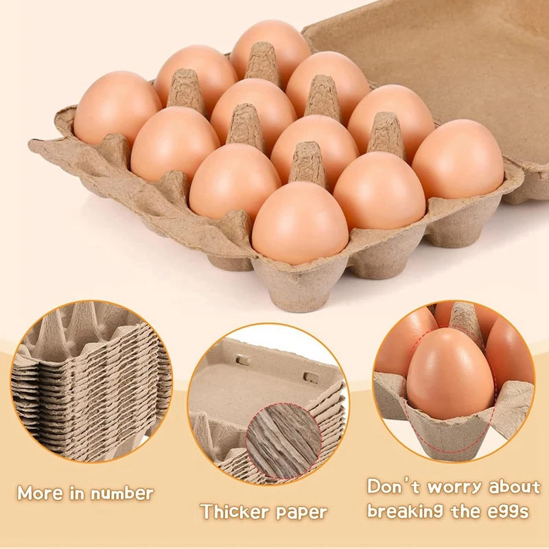 20 Pack Egg Cartons, Paper Pulp Square Egg Cartons Eggs, Egg Cartons Container Empty Egg Tray Pulp Egg Holder 4
