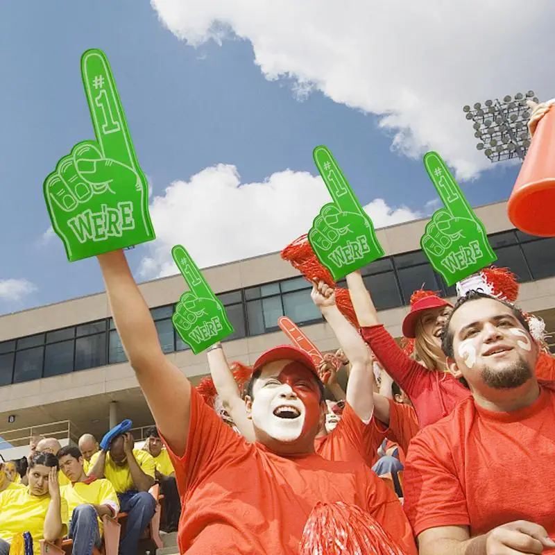 Universal Foam Finger Large Foam Hand Sports Cheerleading Props Sports Favors Cheering Palm Party Props Number 1 Fan Finger