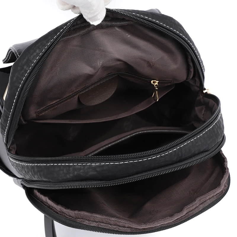 Fashion Backpacks Female High Quality Leather Bagpack for Women Rucksacks Large Capacity School Bag Ladies Travel Bags Mochilas - 4