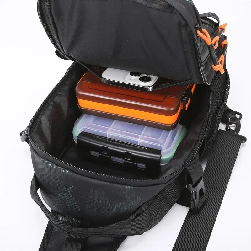 Men Fishing Tackle Bag Single Shoulder Crossbody Tactical Bags Waist Pack Fish Lures Gear Utility Storage Fishing Box Chest Bag