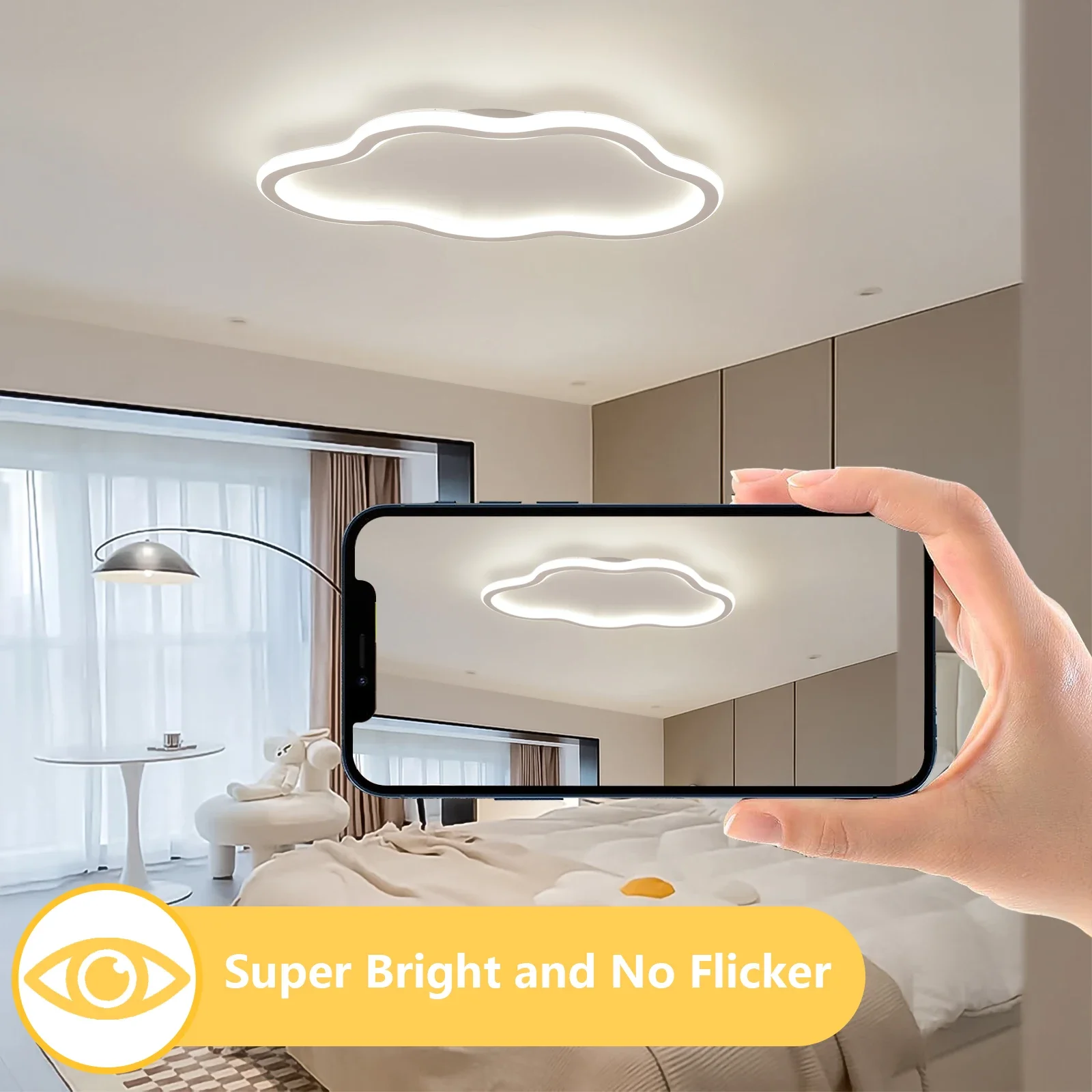 Epochglo Lampada da soffitto a LED per cameretta dei bambini, 32 W, 3000 K-6500 K, moderna per bambini, illuminazione a LED per soggiorno, camera da letto, corridoio, cucina, ufficio, sala da pranzo