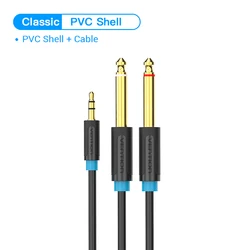 Premium Dual 6.5mm TRS to 3.5mm Audio Cable for Mixers and Amplifiers (PVC)