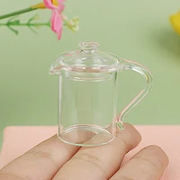 Doll House Glass Tea Cup Mini Tea Set Tea Set Teapot Cup Kettle 1: 12 Dollhouse Furniture Miniature Dining Ware Kitchen DIY Toy 1