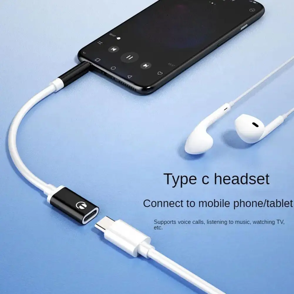 3.5mm Male to Type-c Female Headphone Aux Cable Converter 1pcs