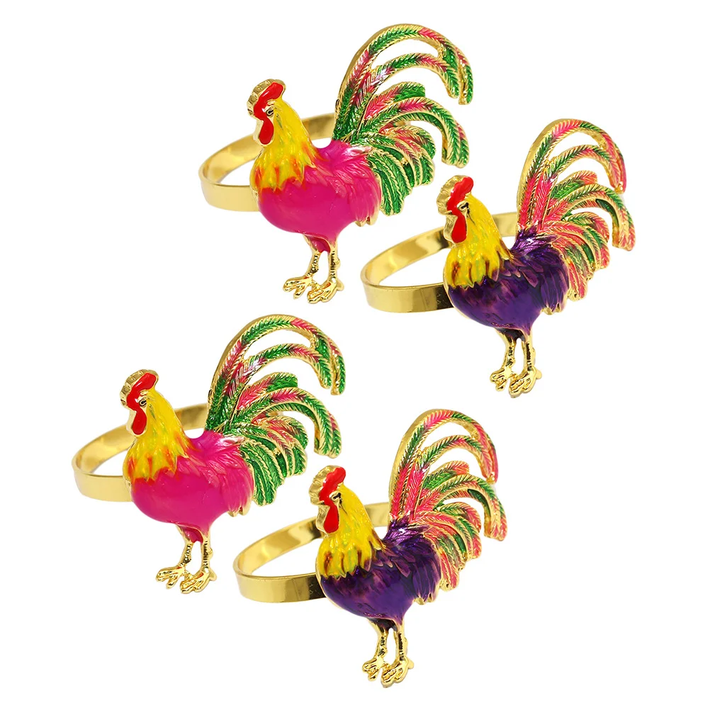 

Chicken Napkin Rings Rooster Napkin Holder Metal Easter Napkin Buckles Wedding Baby Shower Spring Party Dinner Table