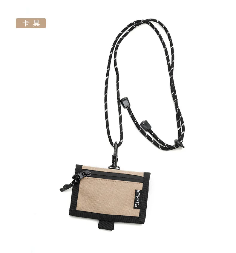 Unisex Geldbörsen Neue Japanische Harajuku Trendy Plaid Hängenden Hals Umhängetasche Geldbörsen Einfache Vielseitige Multifunktionale Karte Taschen – Detail 35