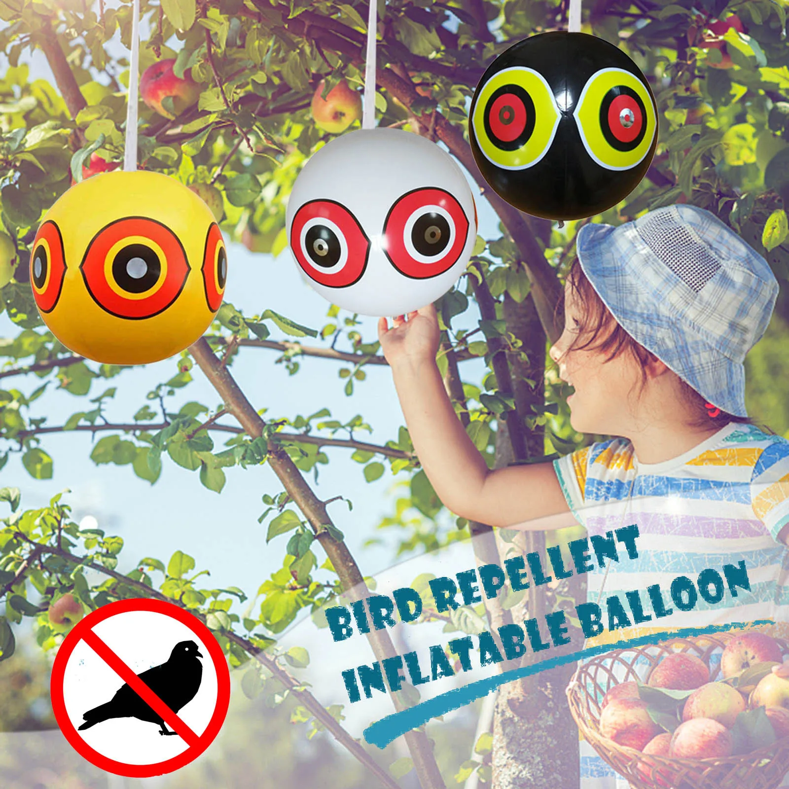 

Bird Repellent Ball Inflatable Scare Eye Balloons Visual Deterrent Orchard Bird Anti-Bird Repellent Farm Protector Hunting Pest