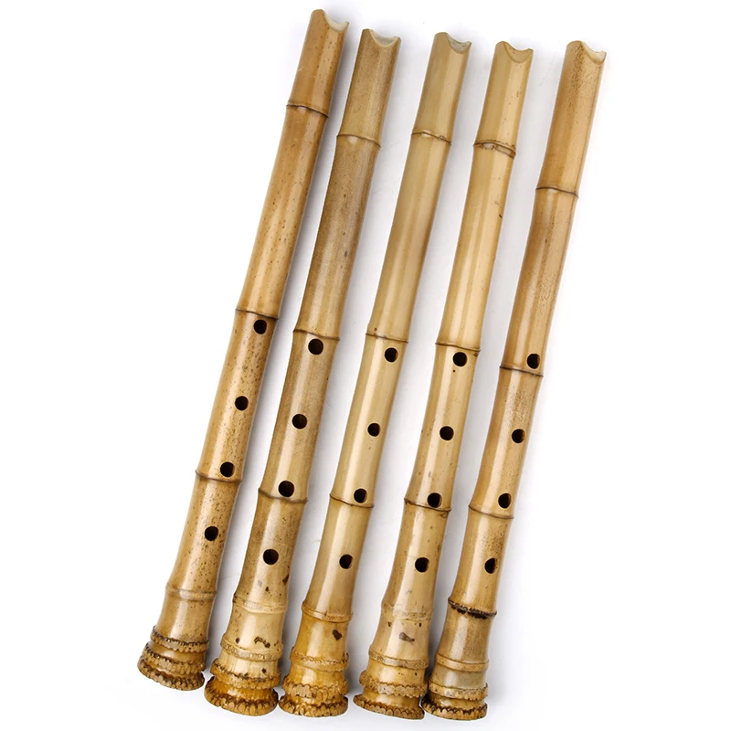 Shakuhachi-Handmade Natural Bamboo Chinese Traditional Musical Instrument for Beginners 1.8 D Key Woodwind Flutes