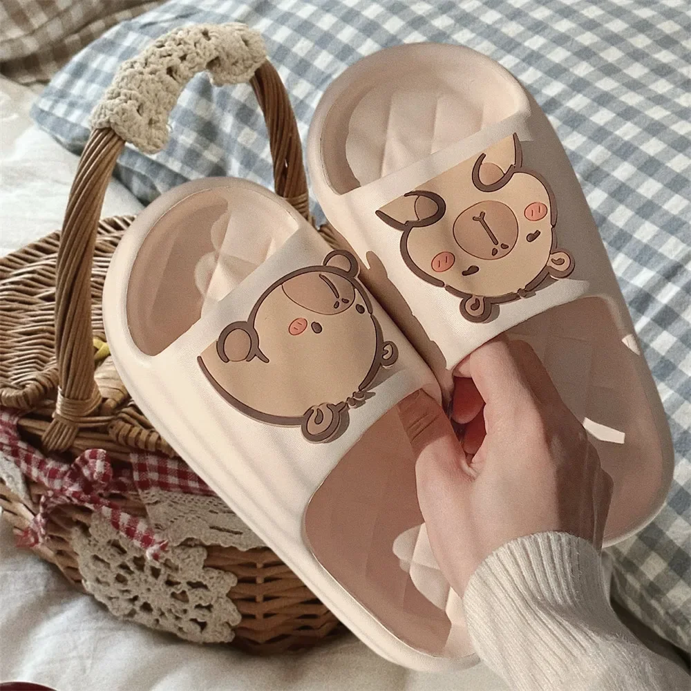 Women Sandals Home Slipper Women capybara Cute Cloud Sandals Summer Flip Flops Beach Slides House Casual Room Shoes Kawai Flat Female Eva
