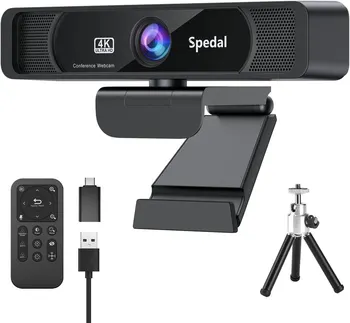 Spedal 931 HD 4K 30Fps 120 Wide Angle Webcam Wtih Microphone Remote Control Streaming PC Conferencin Windows Mac Linux 1