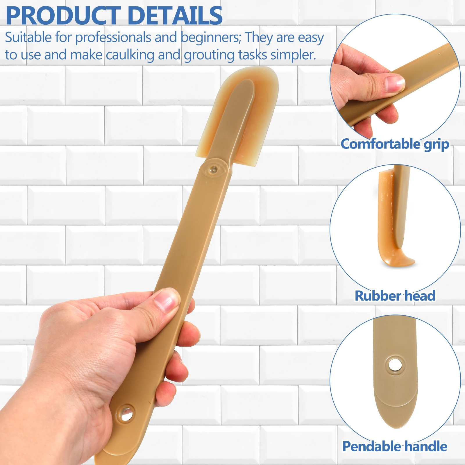 17Pcs Rubber Caulking Tool Kit Rubber Caulk Finishing Tools Grout Sealant Caulking Applicator Spatula Smoothing Tool for Window 5