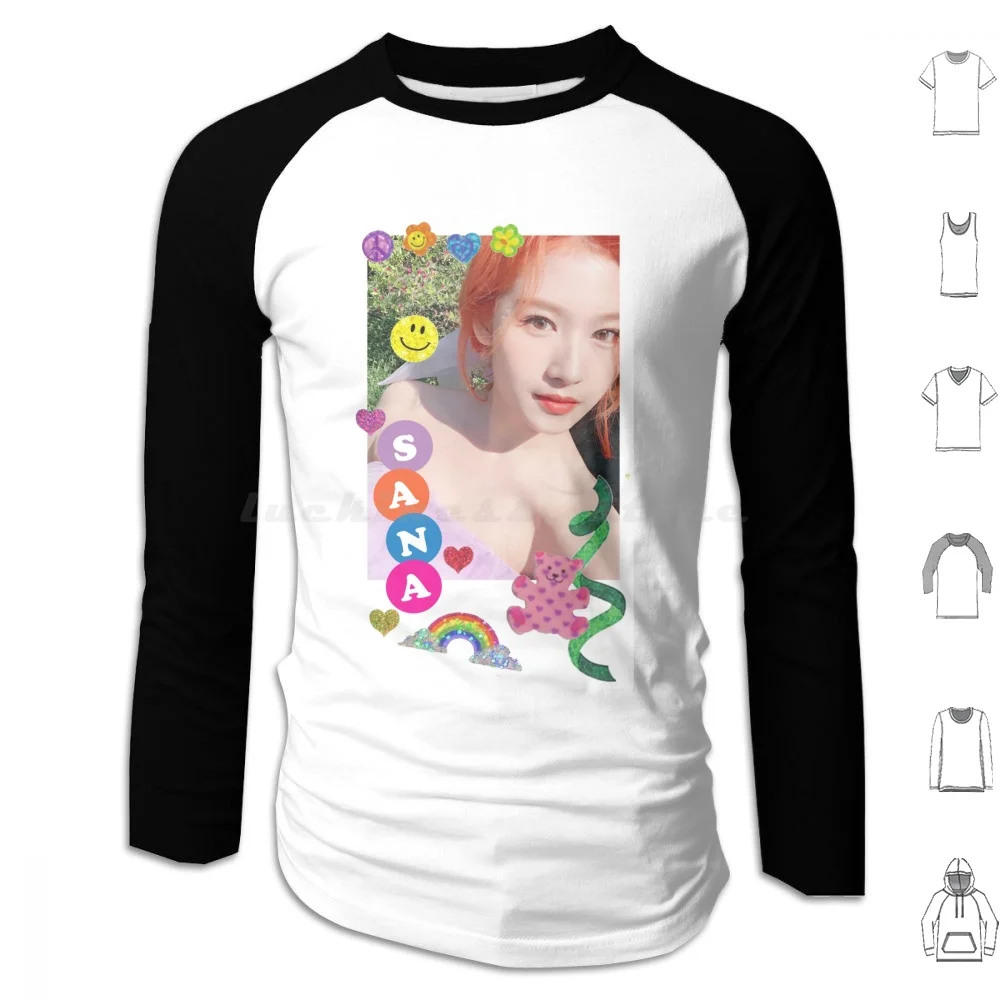 Twice Sana-Sempre Più Felpe Con Cappuccio Polcos Manica Lunga Coreano Pop Kpop K Pop Polcos Coreano Polaroid Polaroid Polaroid