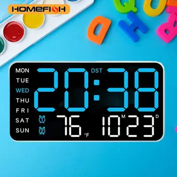 Giant Intelligent Digital Wall Clock｜One screen to control time-temperature-date, home technology pulls full! 1