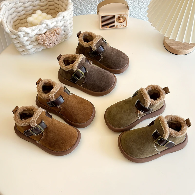 2025 Children Casual Cotton Shoes for Girls Boys Winter New Fashion Korean Style Soft Bottom Anti-slippery Versatile Warm Shoes
