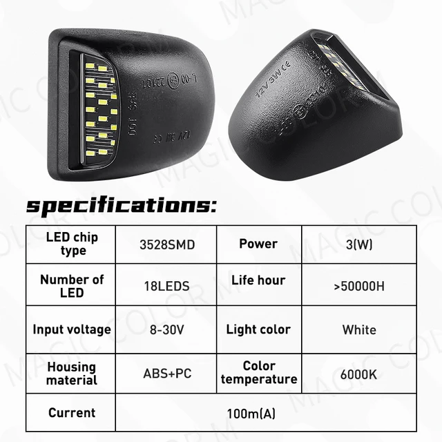 thumbnail image 2 of LED License Plate Light Kit For 1999-2013 Chevy Silverado, GMC Sierra, Suburban, Avalanche 2 of 13