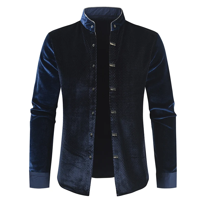 2024 New  Men\'s Long Sleeve Button Shirt  Top Korean Fashion Men\'s Street Dress Personality Luxury T-shirt