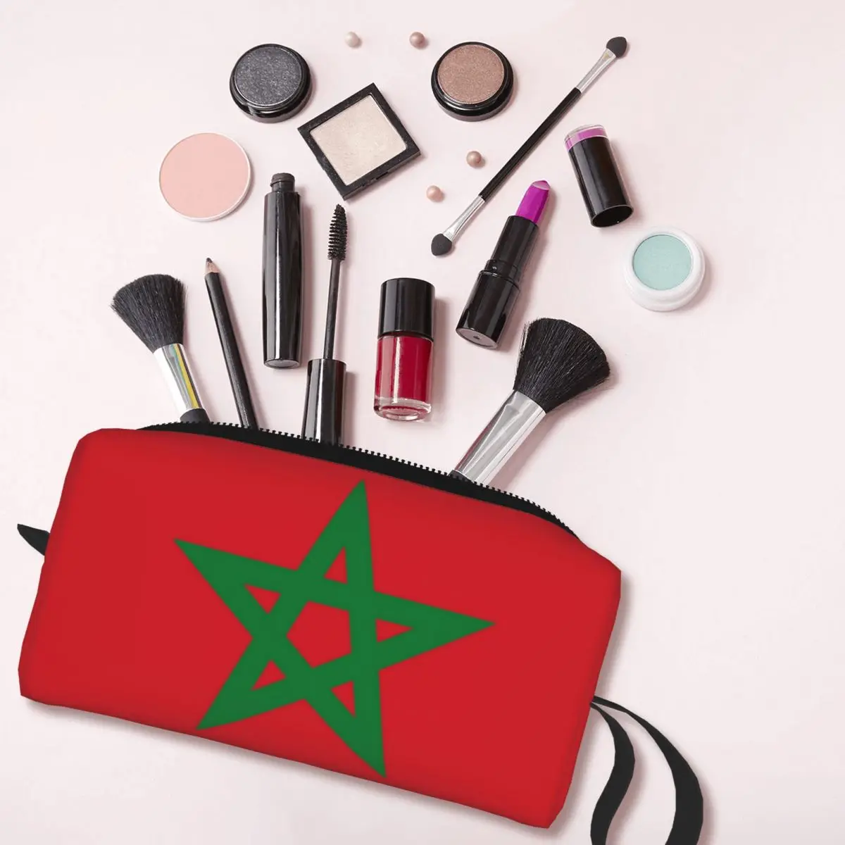 Travel The Flag Of Morocco borsa da toilette Fashion Cosmetic Makeup Organizer borse per la conservazione della bellezza delle donne Dopp Kit Case Box - immagine 3