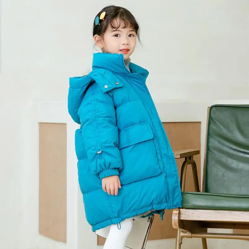 

90% White Duck Down Jacket Baby Girl Winter New Warm Hooded Thicker Down Parka Children Clothes 4-12 Years Kids Down Coat Wz923