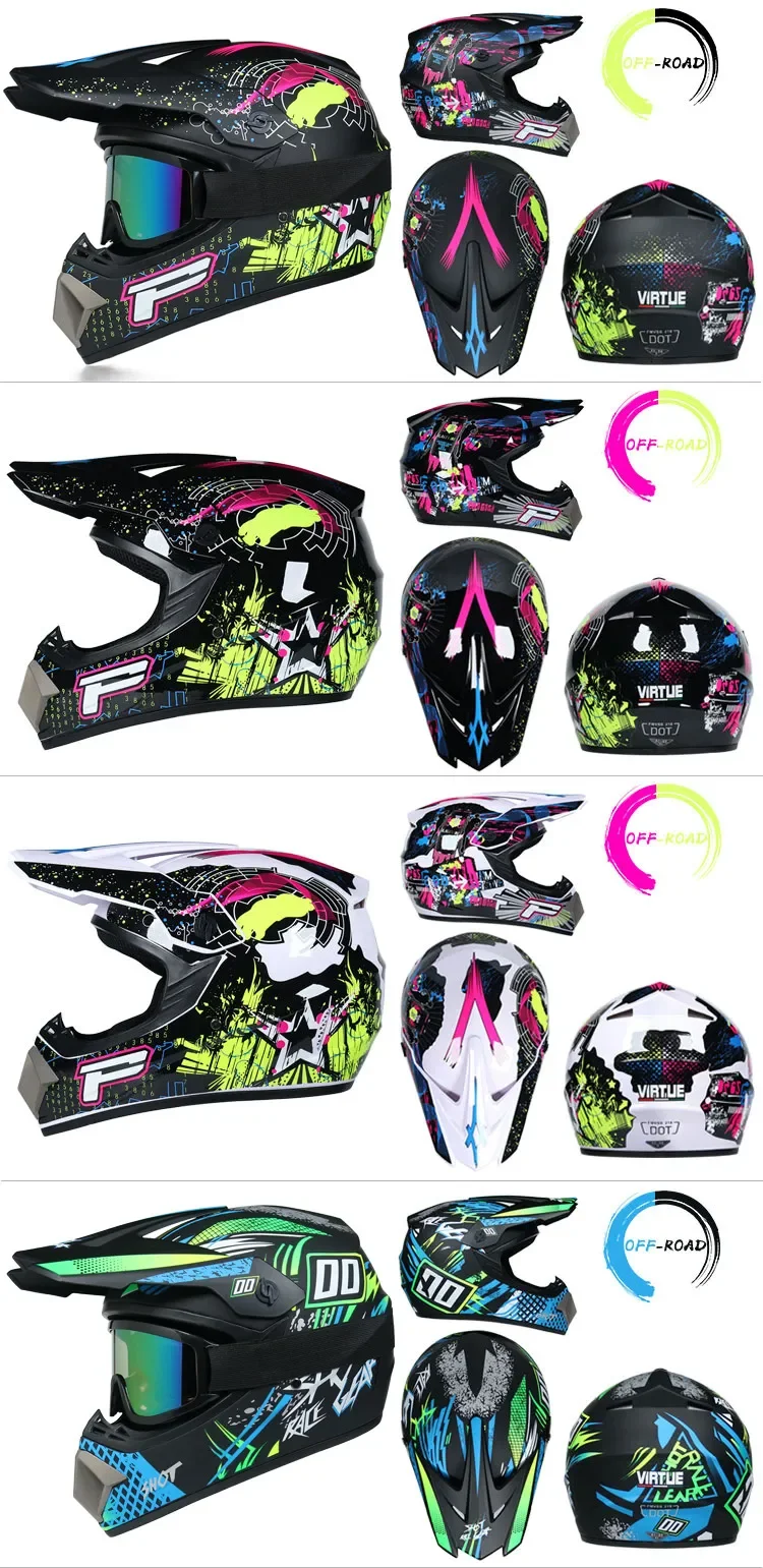 Casque Moto Enfant Homologué ECE22.06 – Pour Motocross, Quad, VTT – Taille S à XL – Pare-soleil Amovible – Sécurité Renforcée