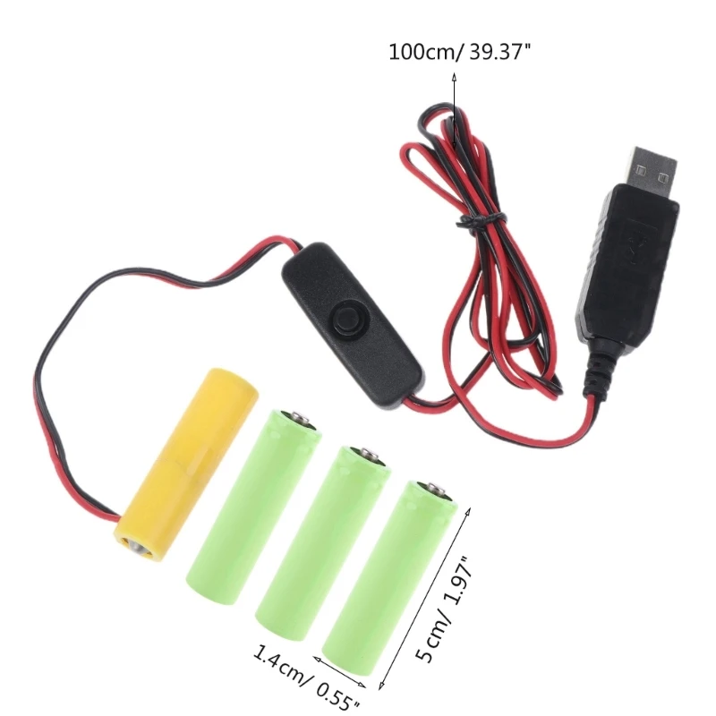 스위치 USB 전원 공급 케이블, 범용 3V LR6 AA 배터리, 4.5V LR6 AA 배터리, 6V LR6 AA 배터리 제거