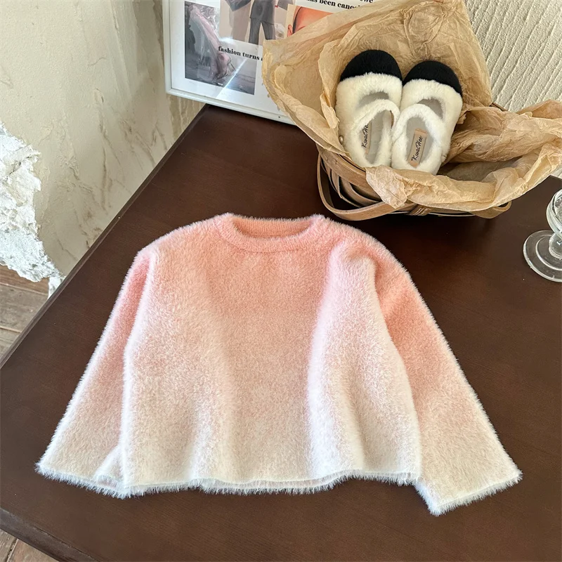 

Girls Sweater Wool Coat Kids Tops Knitting 2024 Soft Thicken Warm Winter Autumn School Pullover Christmas Gift Children's Clothi