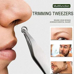 Universal Nose Hair Trimming Tweezers Stainless Steel Eyebrow Nose Hair Cut Manicure Facial Trimming Makeup Scissors Trimmer