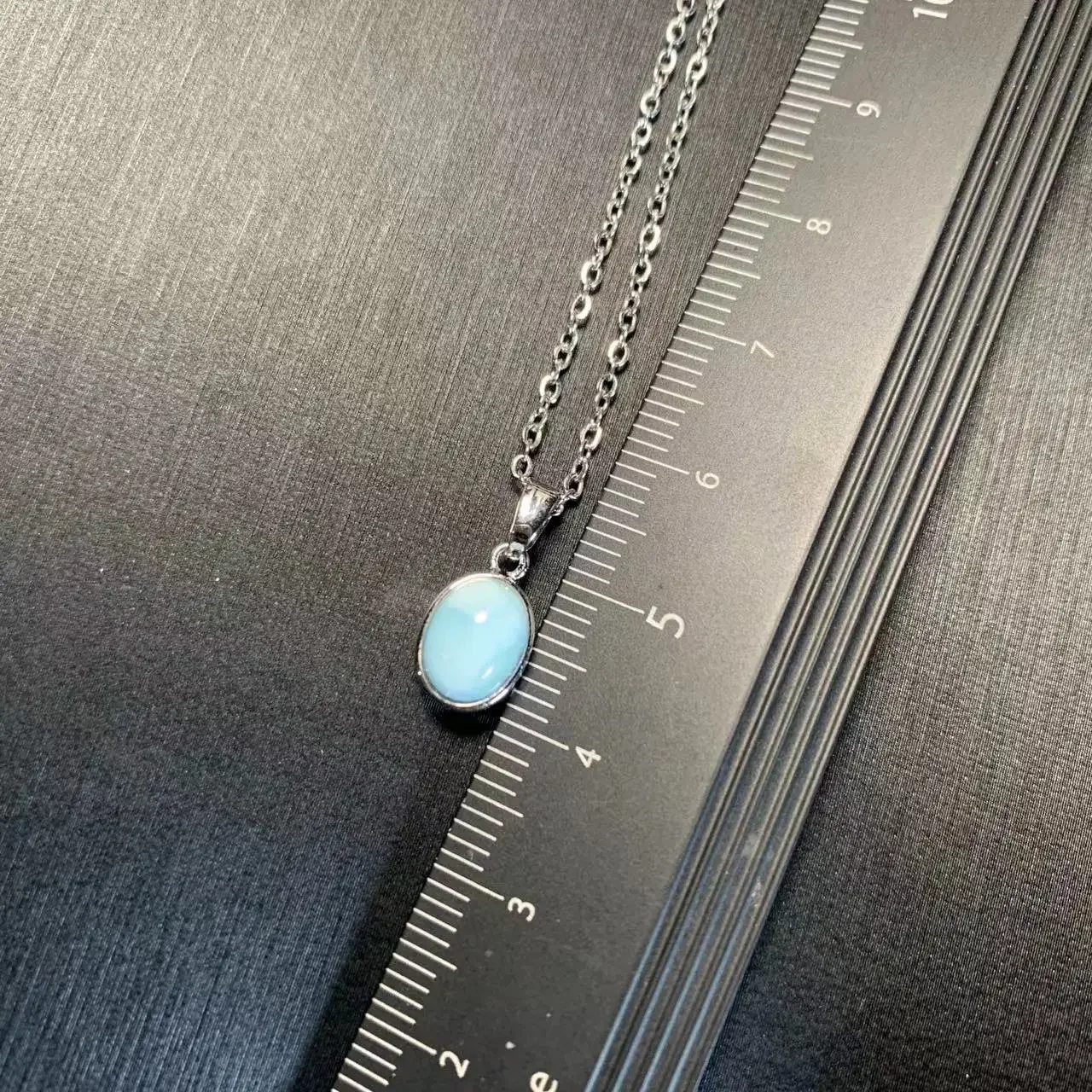HEYYA STONE Oval Natural Larimar Pendant Necklace For Women 925 Silver Plated Simple Fine Jewelry Gemstone Classic Style pendant necklace silver necklace silver pendant