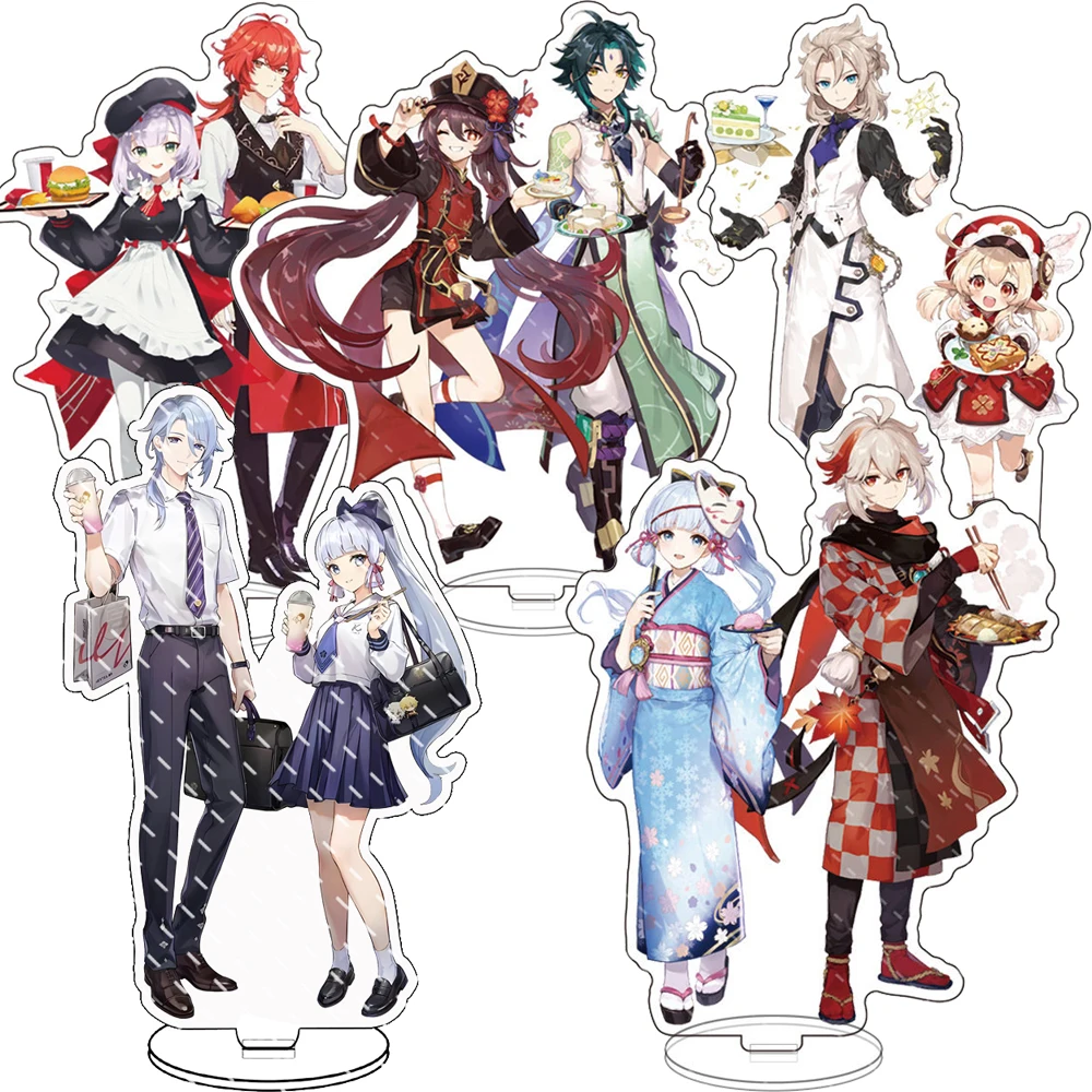 Anime Honey Impact Figure Kaedehara Kazuha Kamisato Ayaka Xiao Hutao Acrilico Stand Modello Piatto Desk Decor Fan Cosplay Regali