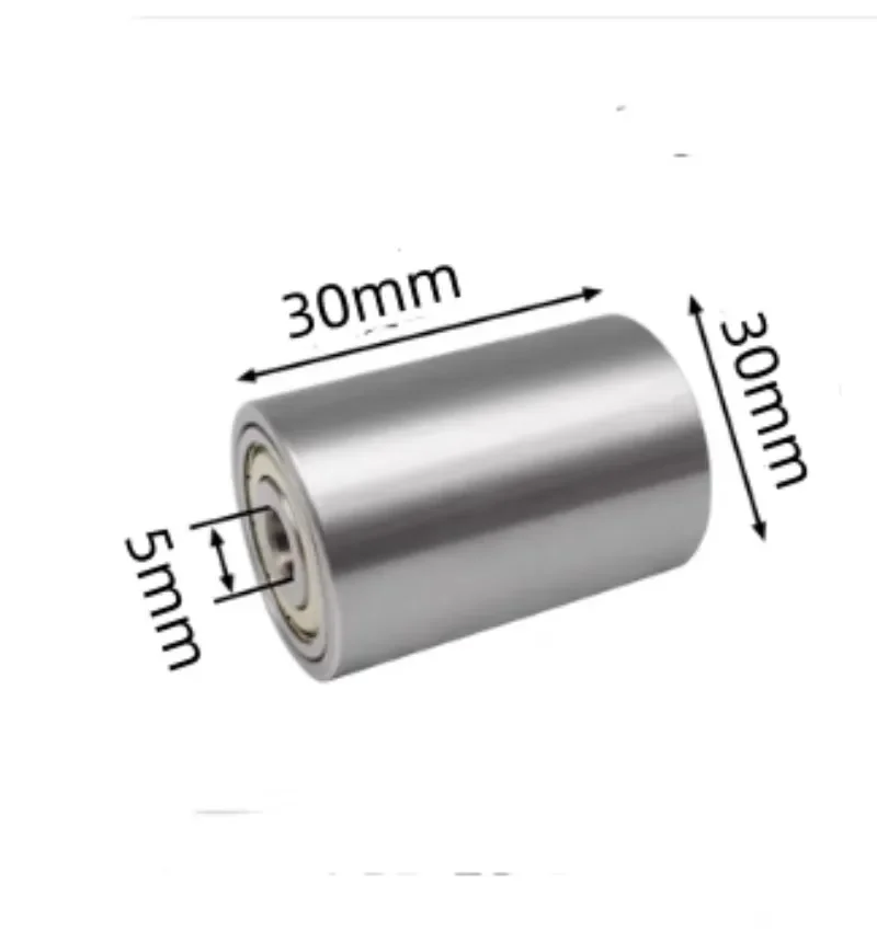 1pcs 2 개의 베어링 플랫 가이드 휠이있는 이중 베어링 금속 롤러 직경 30MM 길이 30mm 보어 5/6/7/8/10mm