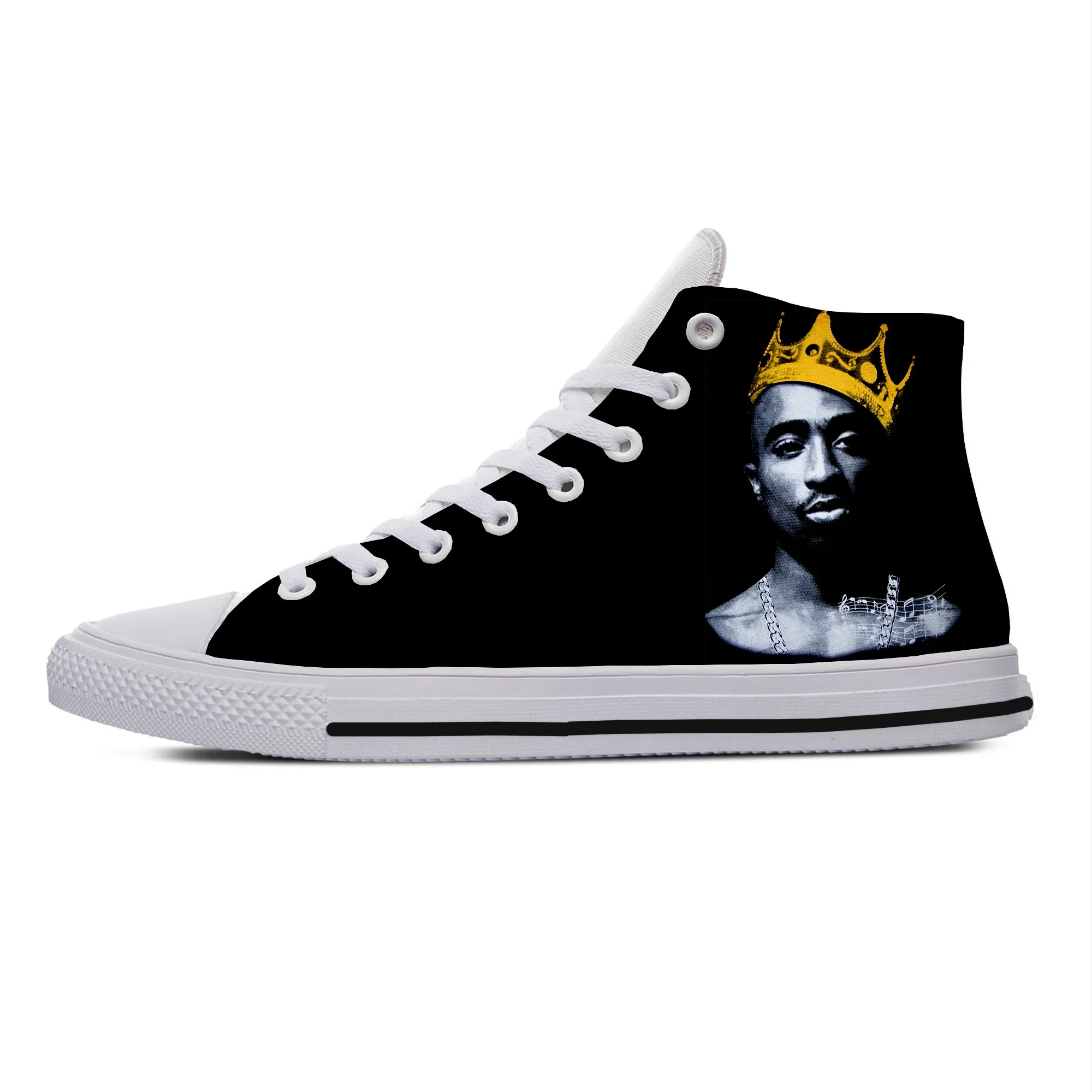 Hot Cool Fashion 2Pac Tupac High Sneakers Men Women High Quality High Help Casual Shoes Summer Classic Latest Board Shoes