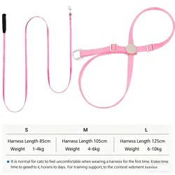 Escape - Proof Cat Harness & Leash Set - Lightweight Outdoor Walking Vest - M (One Set - Pink)