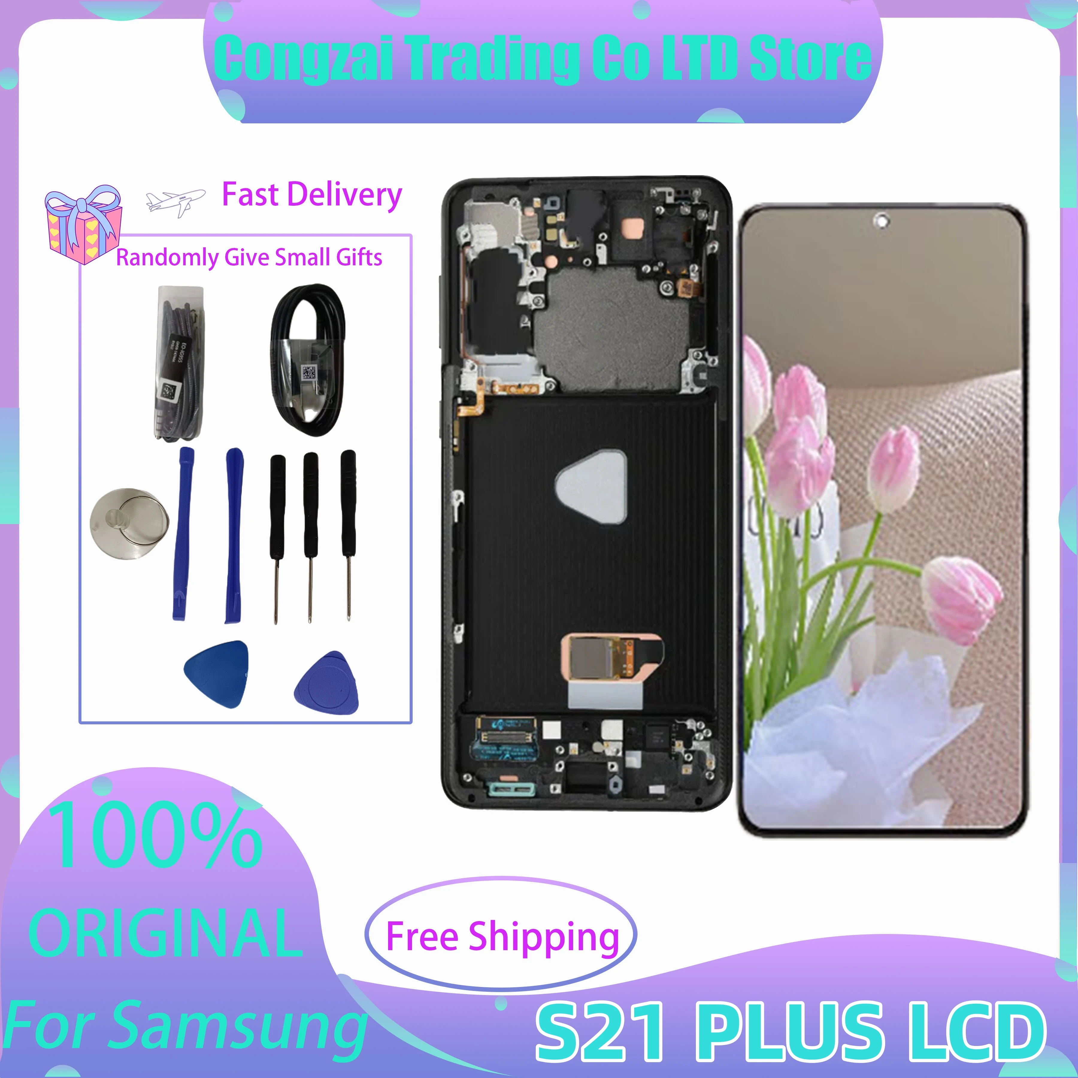 

Orginal Super Amoled S21 Plus Lcd For Samsung S21 Plus G996f G9960 G996b Display Touch Screen Assembly