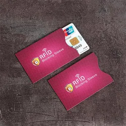 Set of 5 Stylish RFID Blocking Credit Card Protector Sleeves (Red)