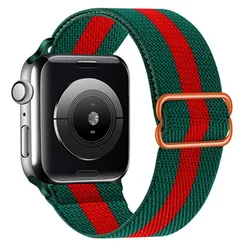Adjustable Elastic Nylon Strap - 42MM 44MM 45MM 49MM (Green and red)