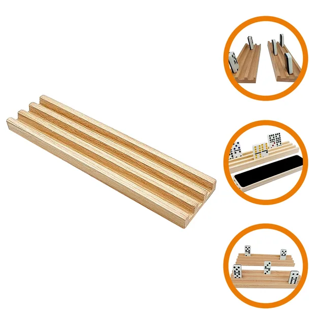 Wooden Anti-slip Base Tray for Domino Game Accessories Multi-function Design Natural Wood Storage Organizer Family Fun Wooden 5