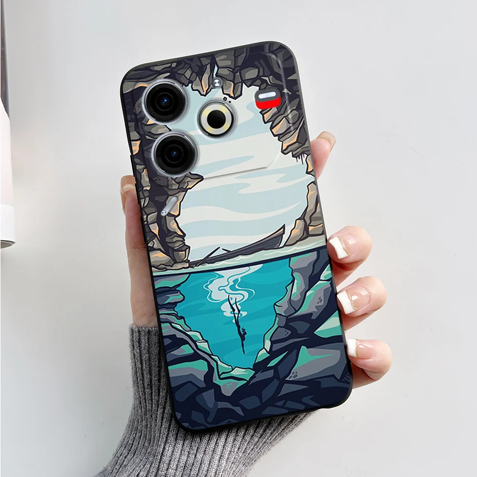 Luxury Marble Black Silicone Soft Phone Case - Elegant TPU Back Cover in 6.78