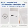 47 inch Lucite Acrylic Freestanding Bathtub Square Shape Soaking Tub with Seat Desgin Toe tap Chrome Right Drain Glossy White 5