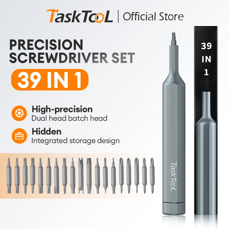 TASKTOOL Magnetisches Präzisions-Schraubendreher-Set, 39-in-1, mit 24-teiligem Mini-Taschenschraubendreher-Set, kleines Reparaturset für Mobilgeräte – Detail 1