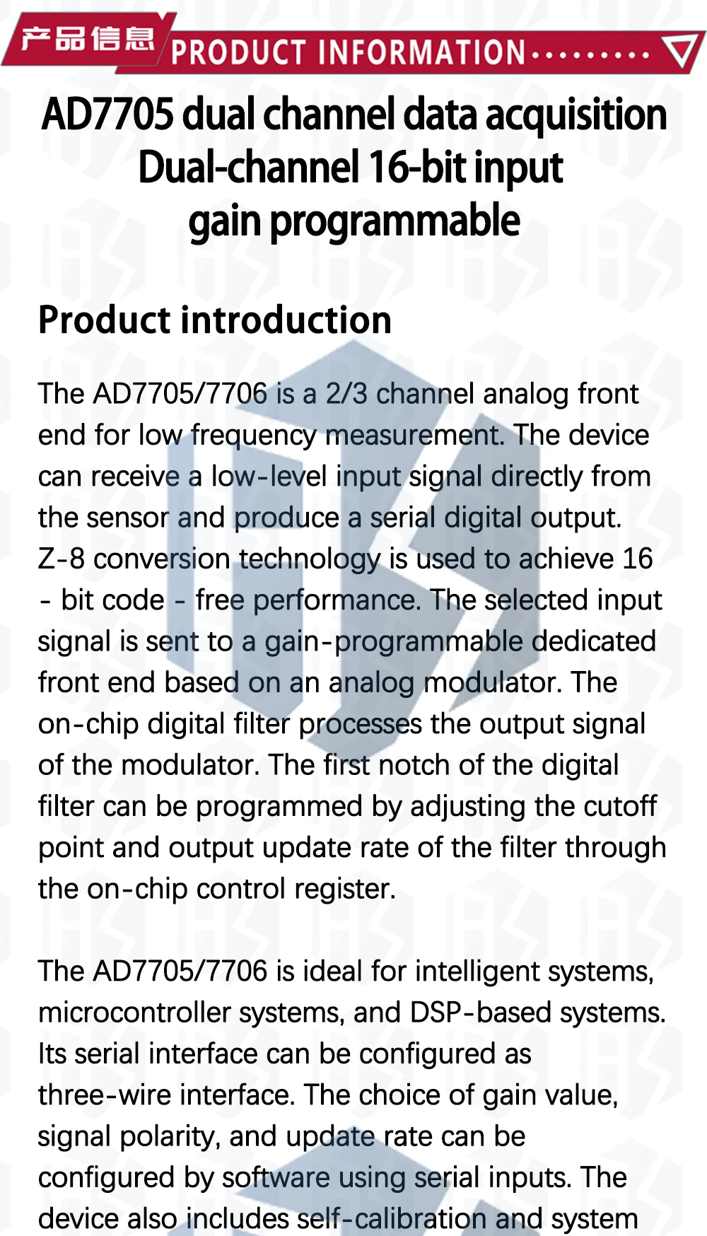1~10 Stück EGBO AD7705 Dual 16-Bit-ADC-Datenerfassungsmodul mit programmierbarer Eingangsverstärkung und SPI-Schnittstelle – Detail 2