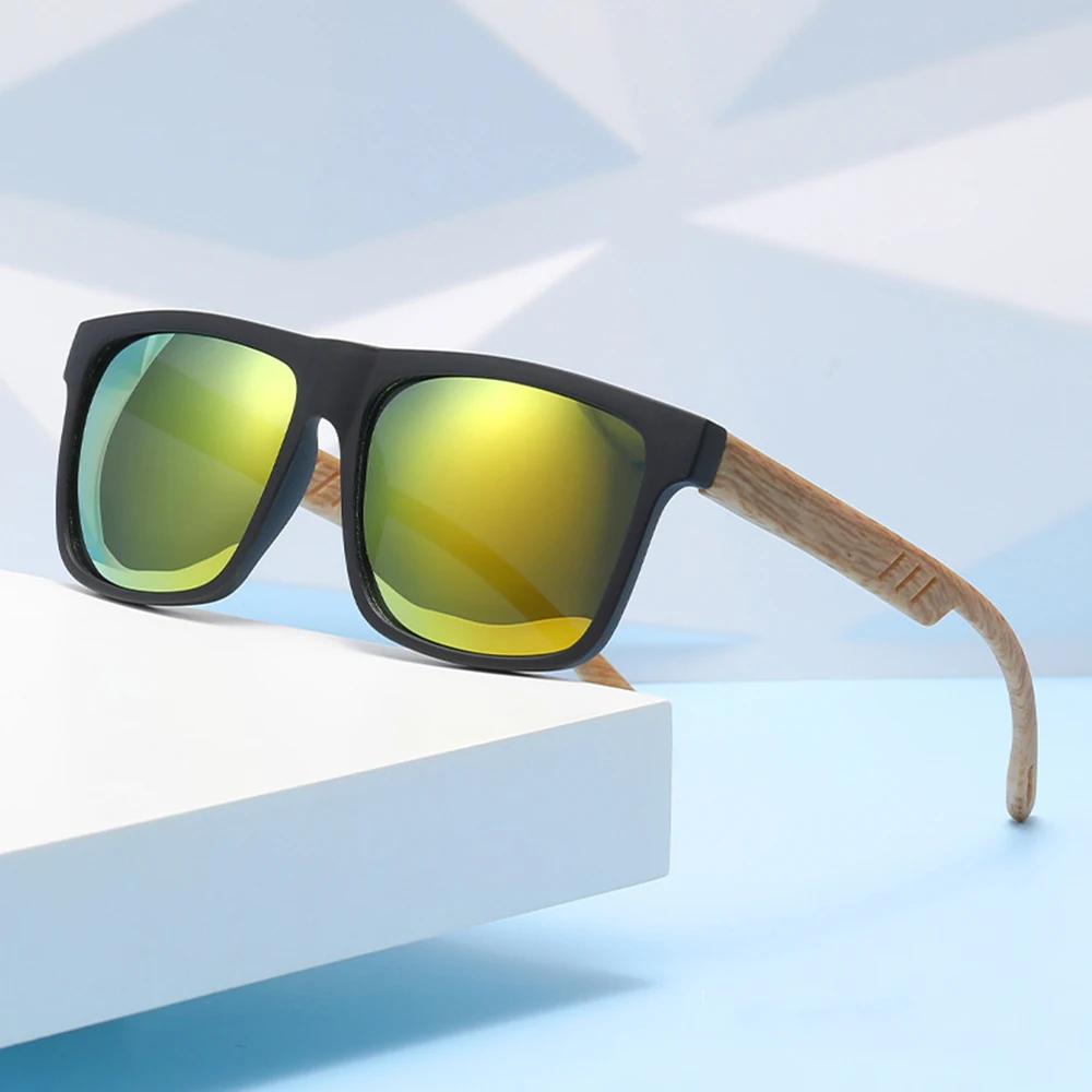 Description Picture 4 of itemFashion Spring Hinges Wood Grain Sunglasses UV400 Protection Casual Cycling Eyewear Retro Shades Eyewear for Women Men