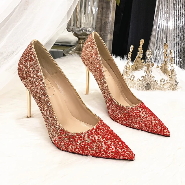 Glitter Low Kitten Heel Luxury Gold Silver Red Black Party Bow Front  Christmas Xmas Party Pump Shoes - Etsy India