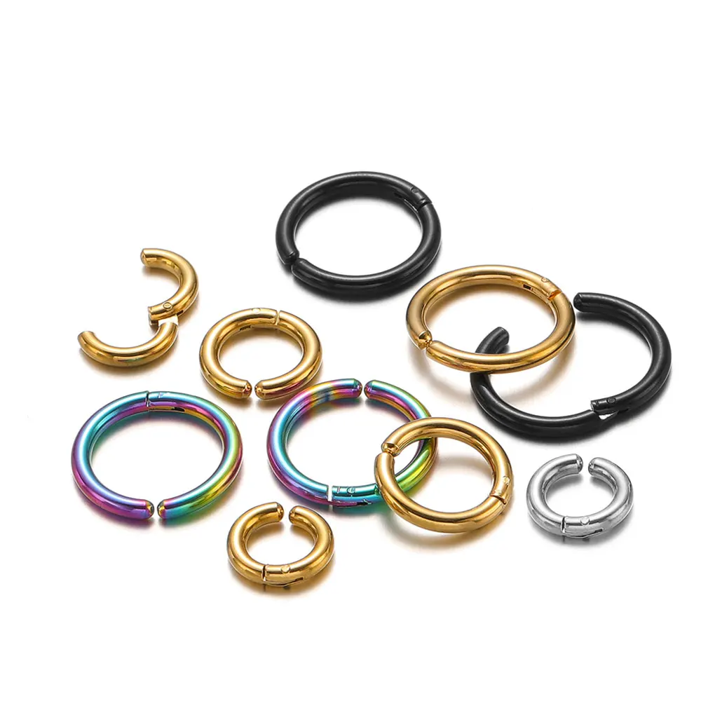 6Pcs Stainless Steel Without Hole Earring Clip Earring Hoops Without Drilling for Women Men Piercing Earrings Jewelry
