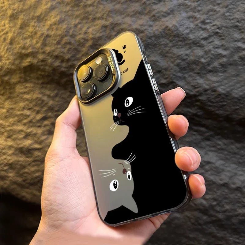 For Xiaomi 14T 13 13T 14 12T 12 Mi 13 11 Lite 5G Cases Cute Cartoon Black Cat Cover for Poco M6 X6 F5 X5 F6 Pro Shockproof Case — view 3