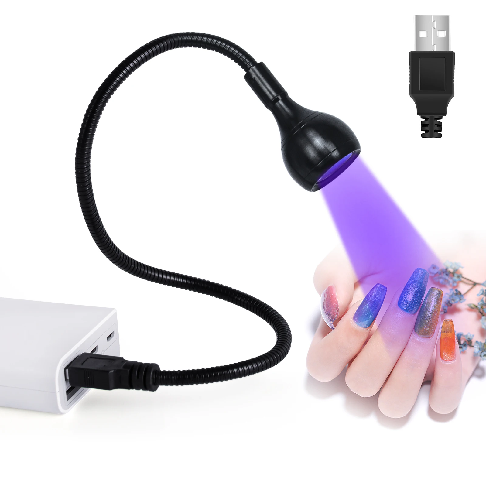 USB Lampe - Lampe UV Portable pliable à colle pour ongles, outil