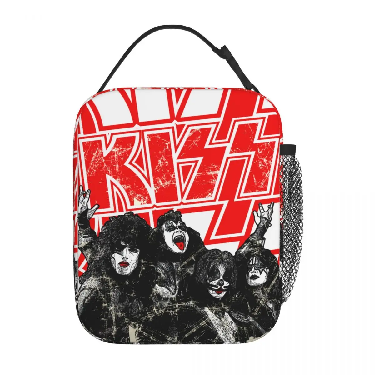 

Термоизолированная сумка для ланча Rock Kiss Band, школьная портативная коробка для ланча, термоохлаждающая коробка для еды