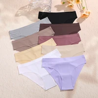 6 pièces femmes culottes sans couture glace soie Ultra mince slips femme sous-vêtements doux dames taille basse Lingerie Sexy haute culotte élastique 2