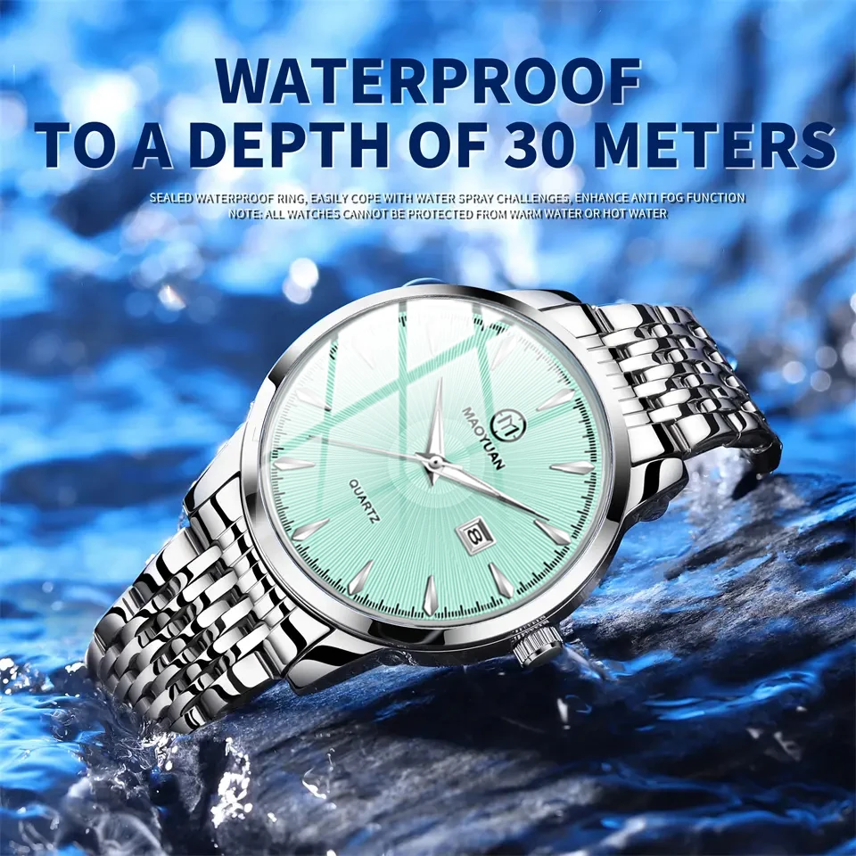 2025 New Maoyuan Luxury Watch Business Waterproof Male Clock Luminous Date Stainless Steel Square Quartz Men Watch reloj hombre 5