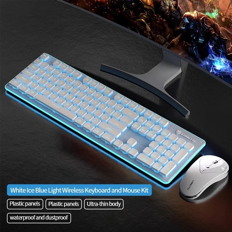 

Bluetooth Gaming Keyboard and Mouse Kit Set Wireless 104Key Keyboard and Mouse Combo for PC Gamer Office Game Laptop Accessories