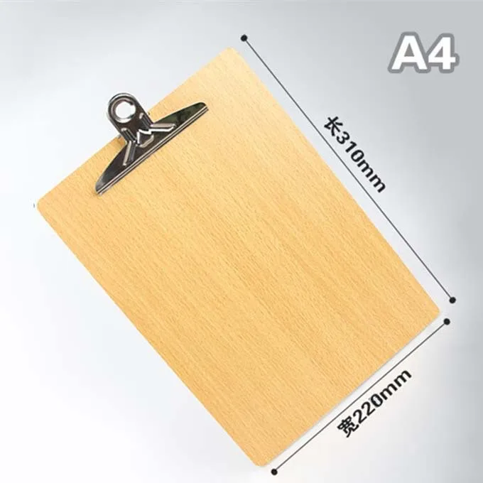 CHEN LIN Thicken A4 A5 Wooden Clipboard Writing Pad File Folder Board Clamp File Storage Folder Fillet Design Office writing clipboard