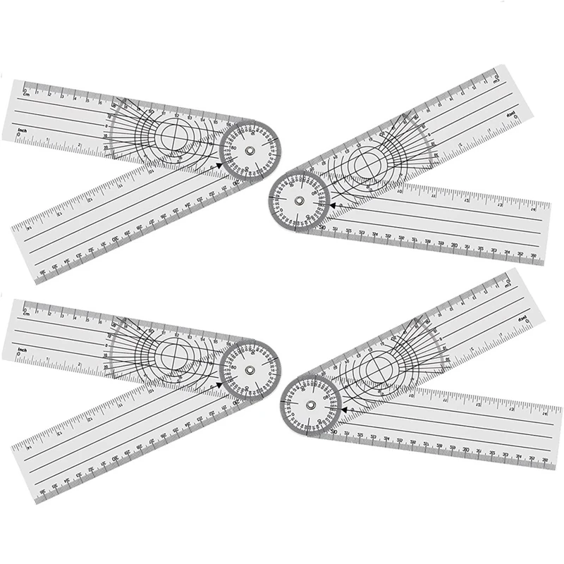 ProtractorPackOf4ProtractorAngleSpinalRulerOrthopaedicRuler